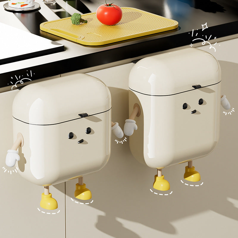 Adorable No-Drill Wall Trash Can