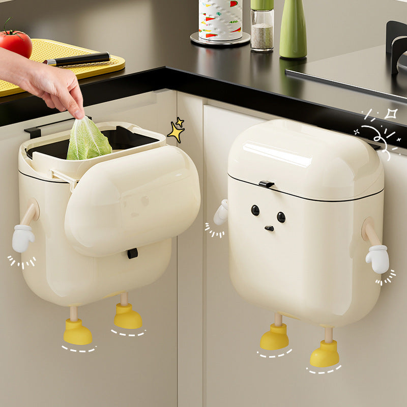 Adorable No-Drill Wall Trash Can