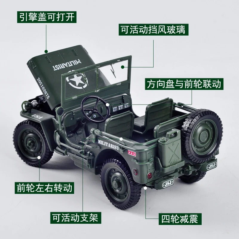 1:18 Jeep GB Tactical Military Model Old World War II