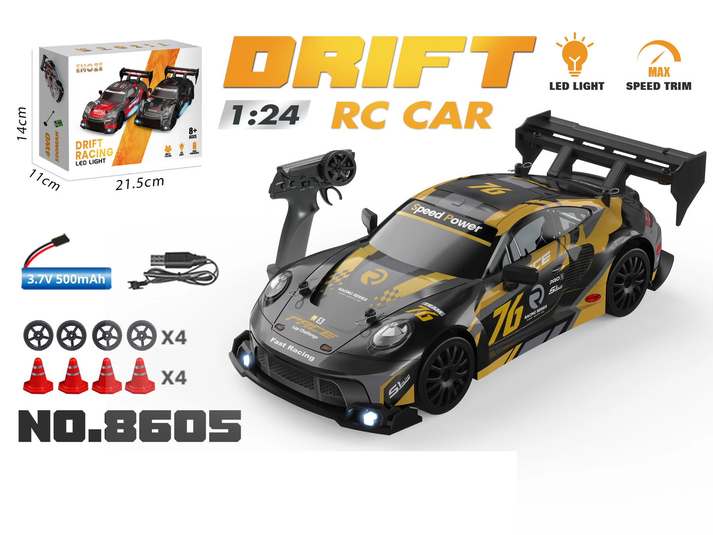 1:24 RC Drift Car 2.4G 4WD Remote Control