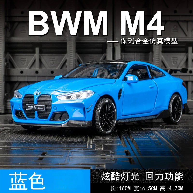 1:32 BMW M4 Coupe Alloy Sports Car Model Diecasts & Toy Vehicles Metal Toy Car Model Sound Light Simulation Collection Gift