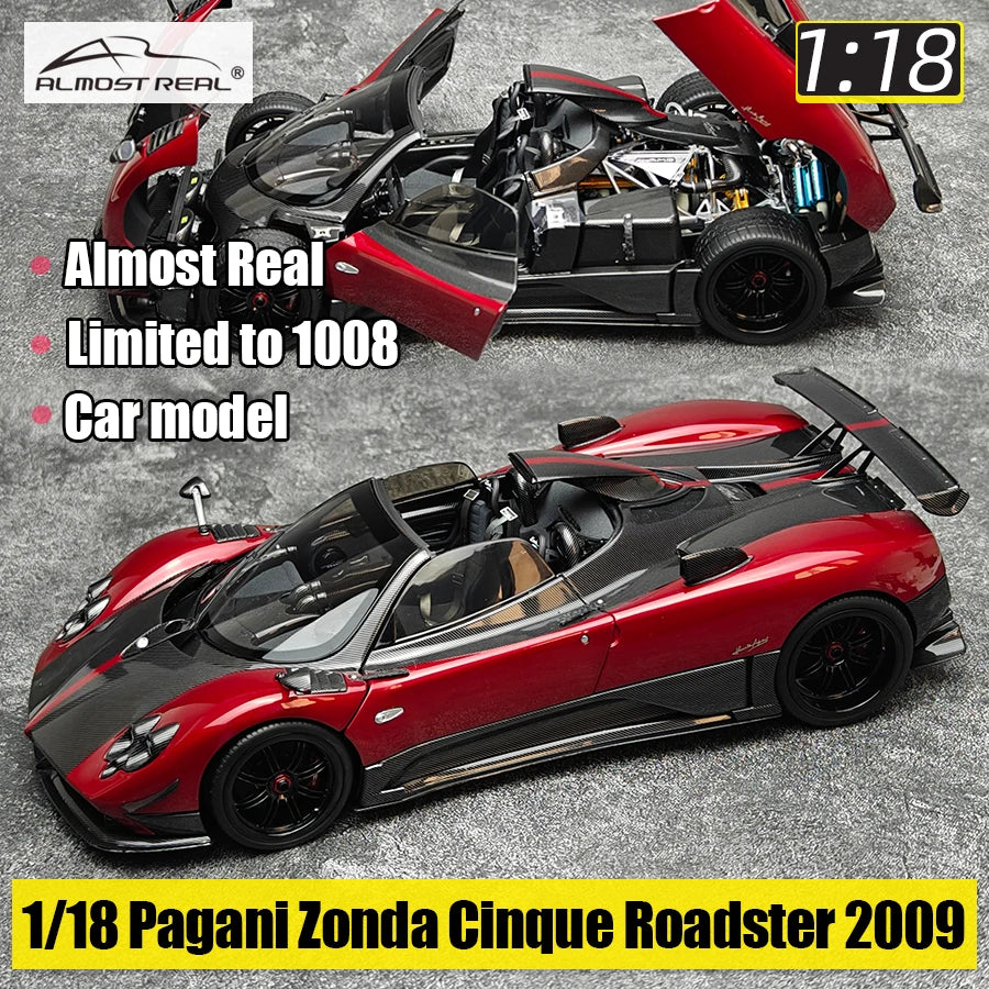 Pagani Zonda Cinque Roadster 2009 1/18 Limited to 1008 Almost Real AR brand metal die-cast model cars