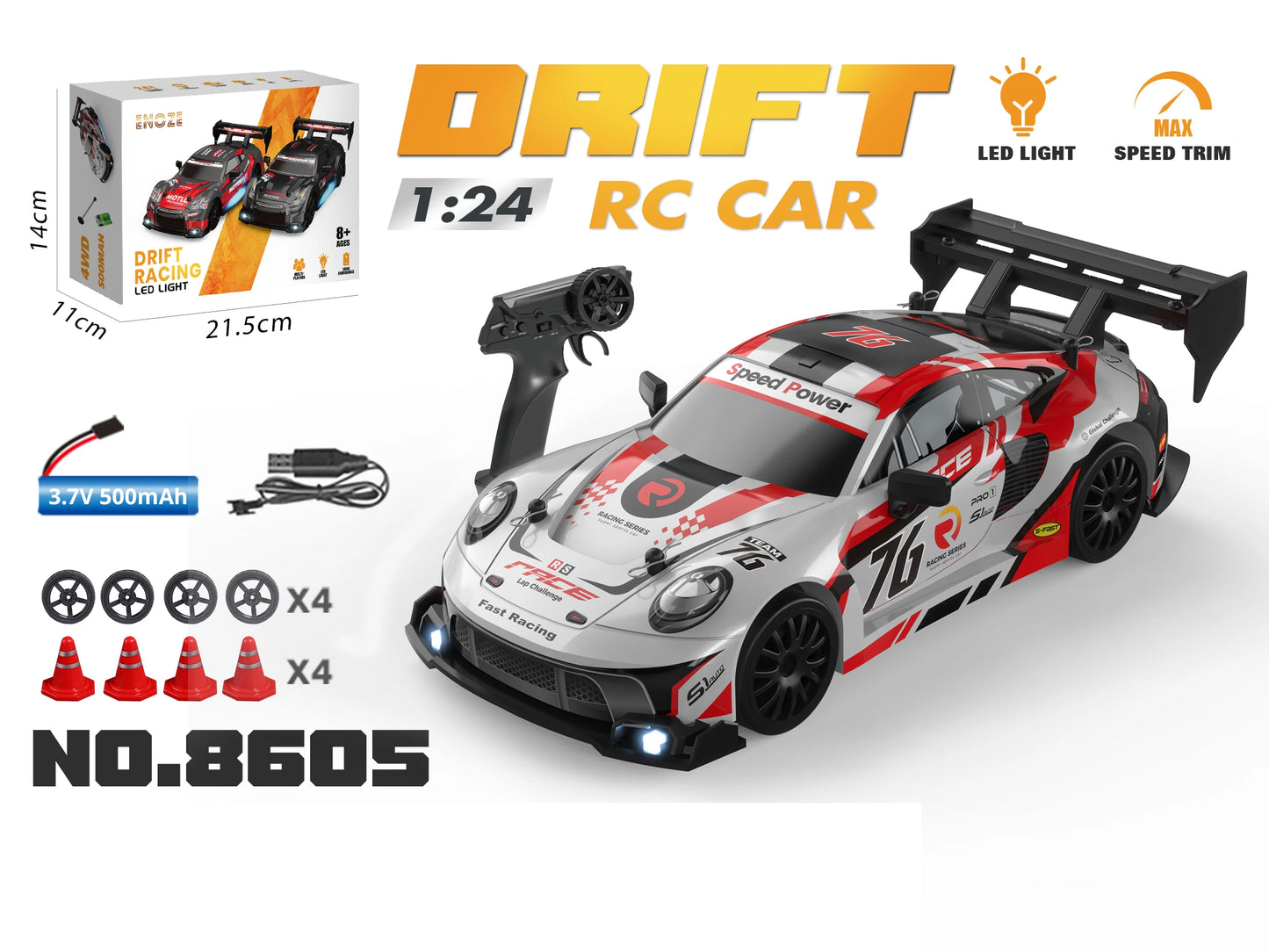 1:24 RC Drift Car 2.4G 4WD Remote Control