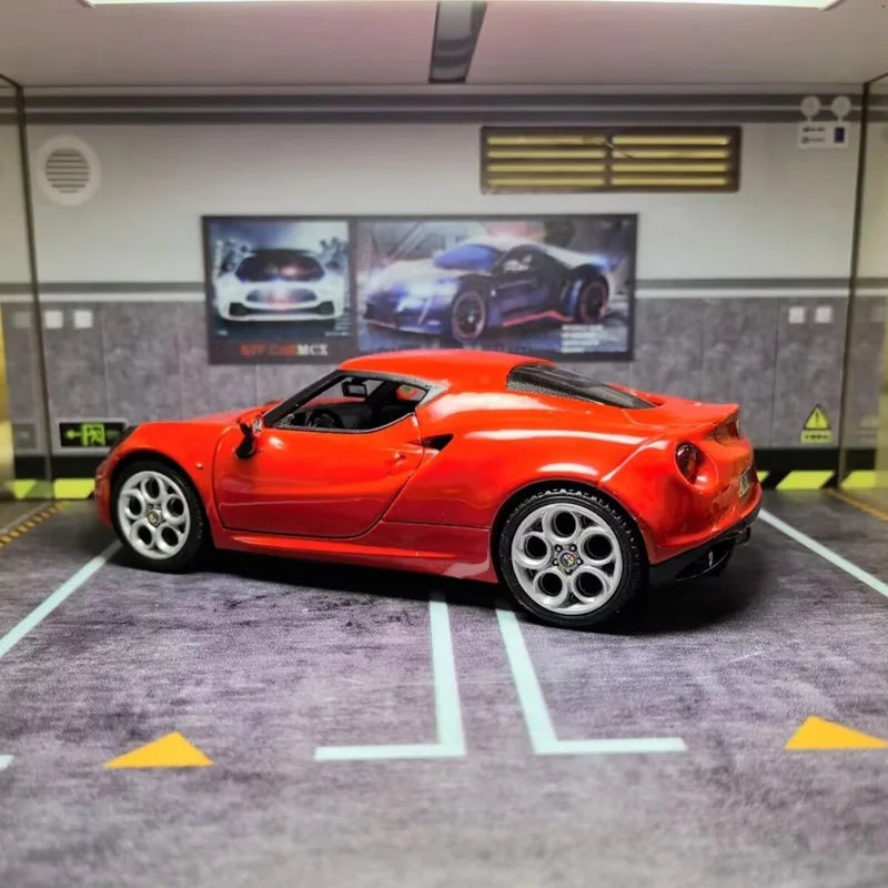 1:24 Alfa Romeo 4C Coupe Alloy Sports Car Model Diecast Metal Toy Racing Vehicles Car Model High Simulation Collection Kids Gift