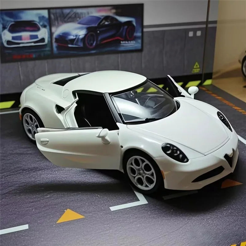 1:24 Alfa Romeo 4C Coupe Alloy Sports Car Model Diecast Metal Toy Racing Vehicles Car Model High Simulation Collection Kids Gift