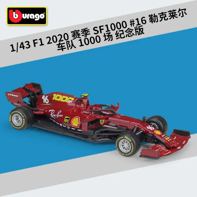 1:43 Ferrari F1 Car 2020 Season Sf1000 Race Car Team 1000th Anniversary