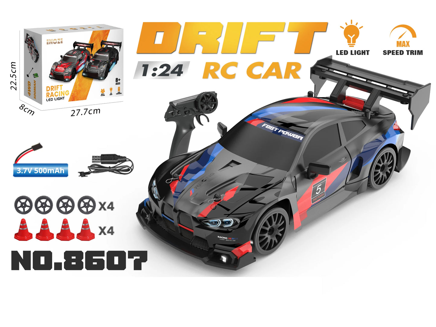 1:24 RC Drift Car 2.4G 4WD Remote Control