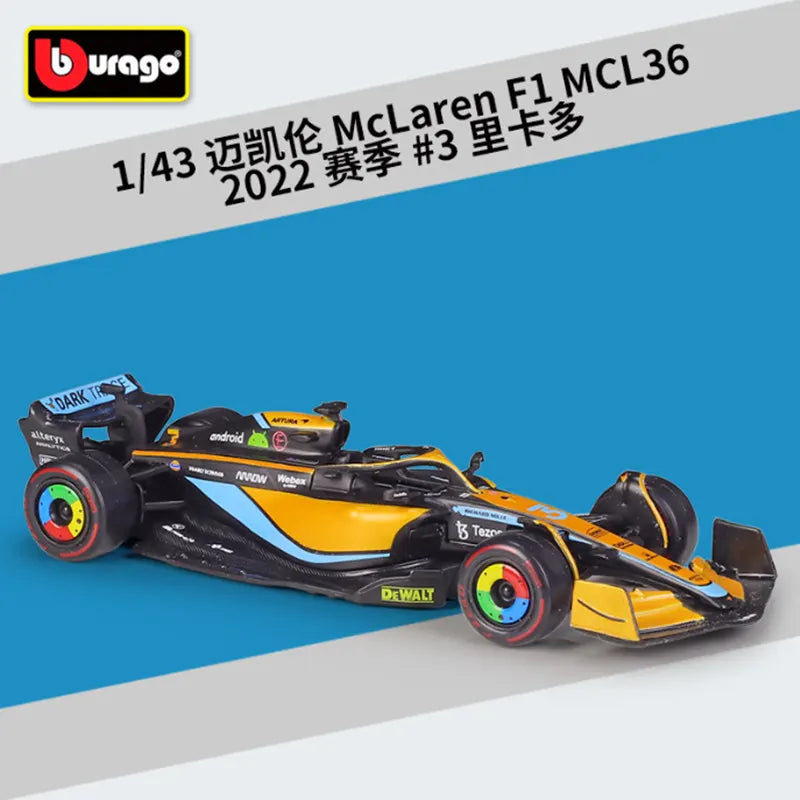 1:43 F1 Team Red Bull Racing RB19 RB20 Mclaren MCL38 MCL60 W15 Formula