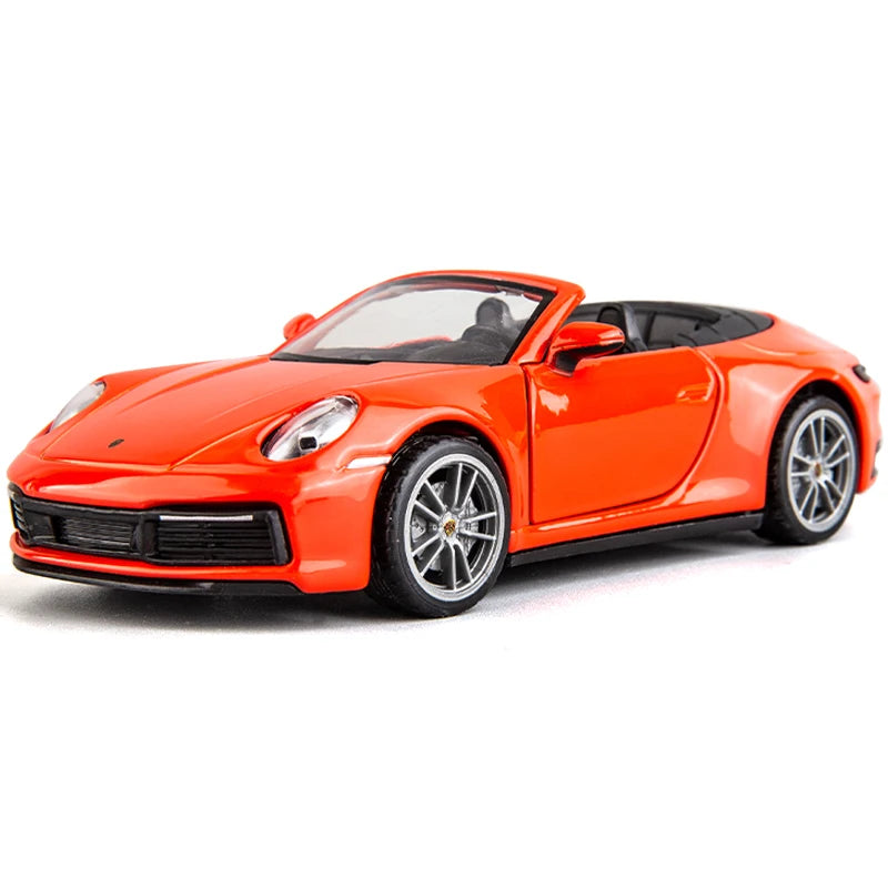 1:32 Porsche 911 Carrera Alloy Cast Toy Car Model Sound and Light Pull Back Children's Toy Collectibles Birthday gift