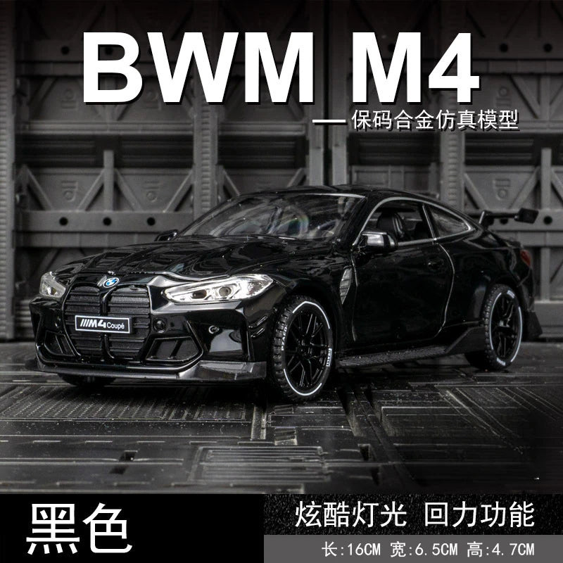 1:32 BMW M4 Coupe Alloy Sports Car Model Diecasts & Toy Vehicles Metal Toy Car Model Sound Light Simulation Collection Gift