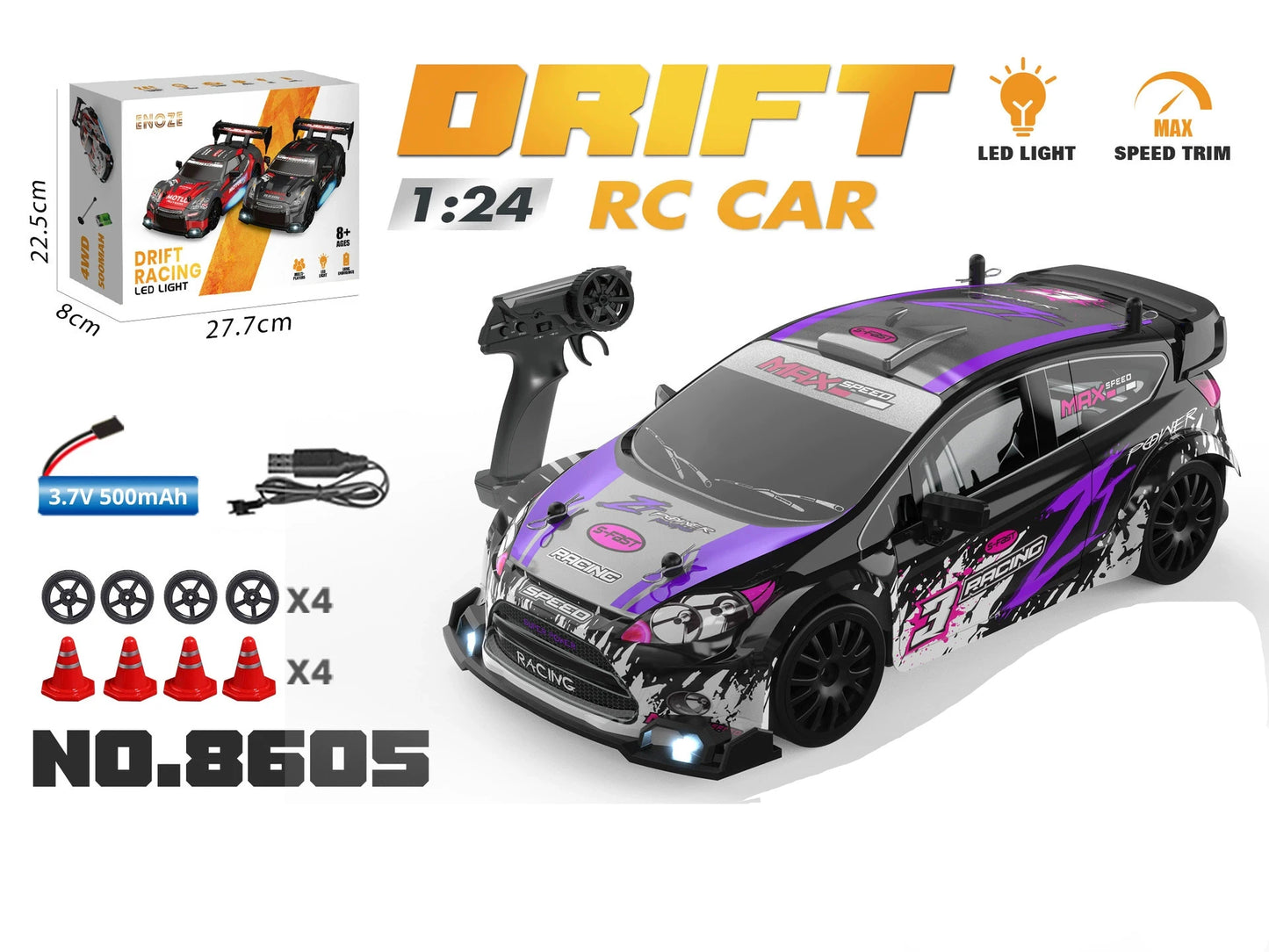 1:24 RC Drift Car 2.4G 4WD Remote Control