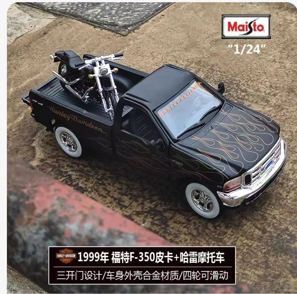 1:27 1999 Ford F-350 Super Duty Pickup+ 2002 Fxstb Night Train