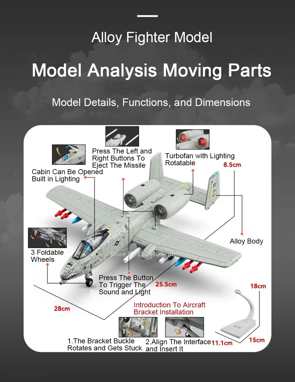 1:32 F-14 Tomcat A-10 Thunderbolt II Fighter
