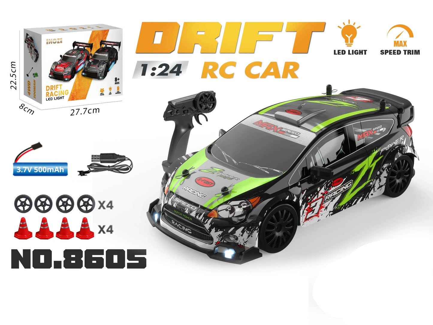 1:24 RC Drift Car 2.4G 4WD Remote Control