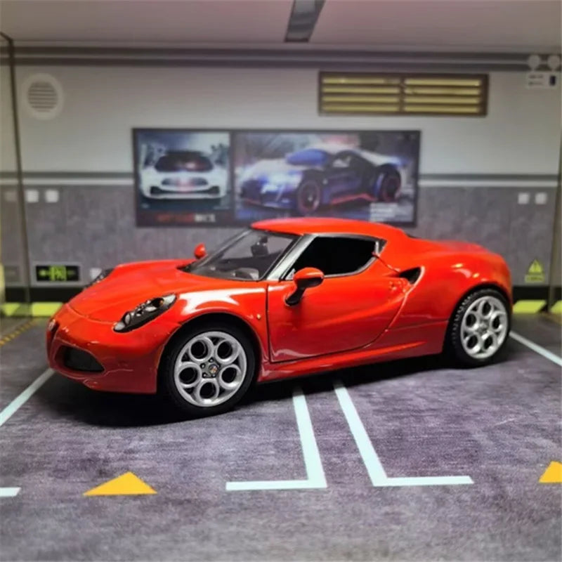1:24 Alfa Romeo 4C Coupe Alloy Sports Car Model Diecast Metal Toy Racing Vehicles Car Model High Simulation Collection Kids Gift