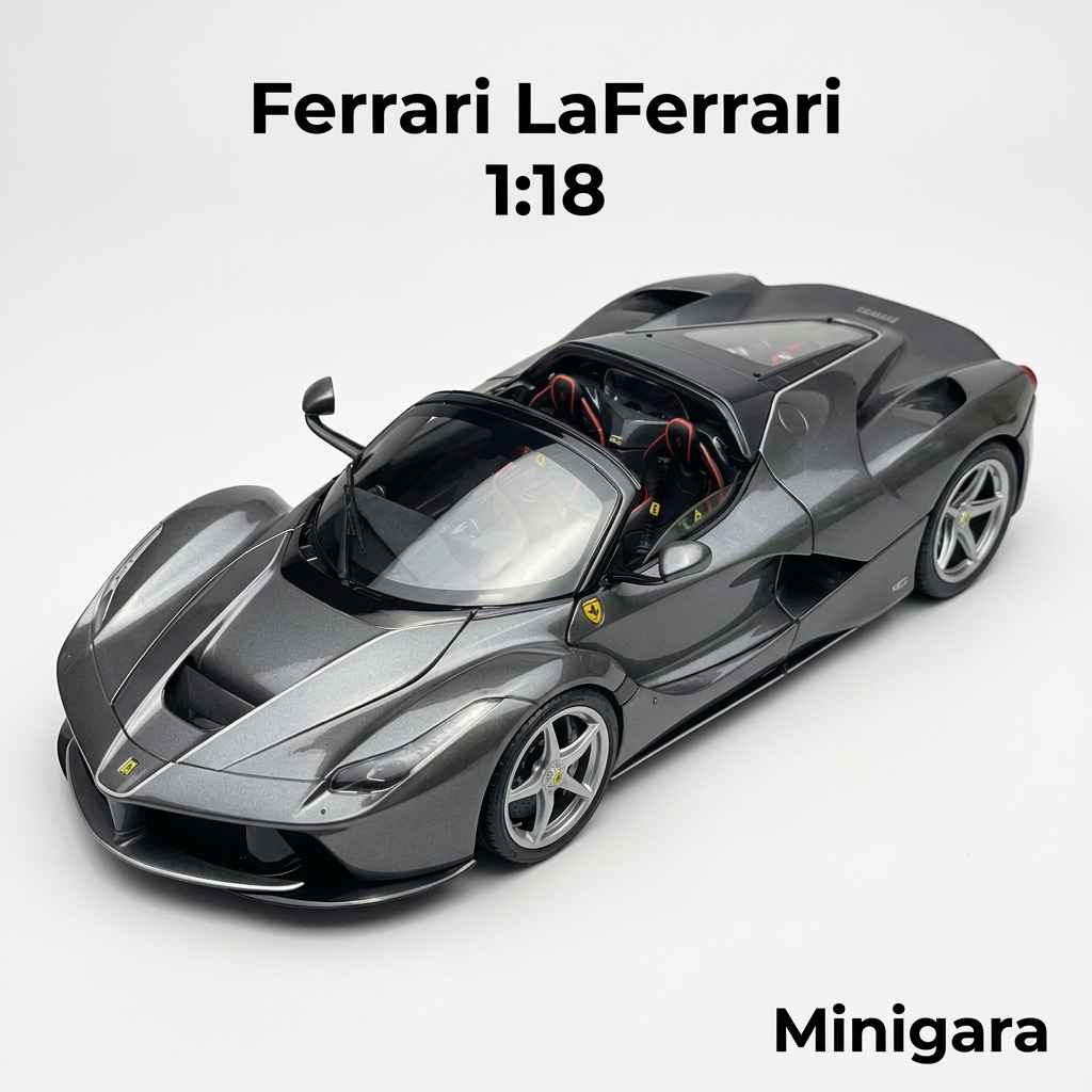 1:18 Ferrari LaFerrari xám mui mở