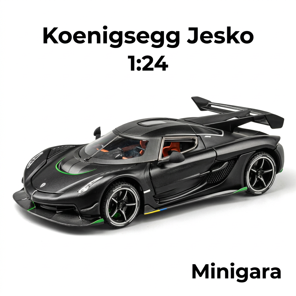 1:24 Koenigsegg Jesko đen cửa đóng