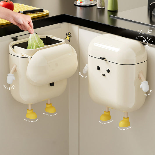 Adorable No-Drill Wall Trash Can