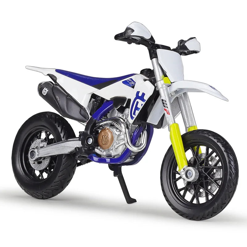Bburago 1:18 Husqvarna FS450 Supermoto Model Car Simulation Alloy Motorcycle Metal Toy Car Children's Toy Gift Collection
