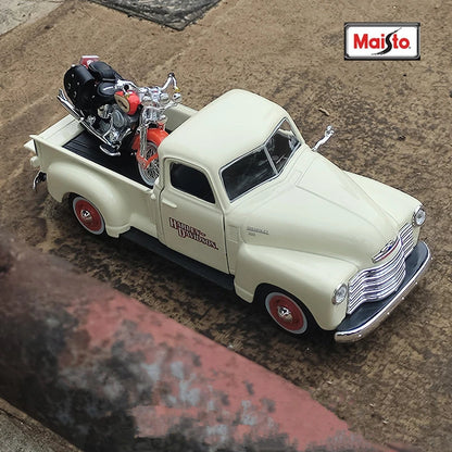 1:24 Ford F1 F350 Chevrolet 3100 Pickup + Motorcycle