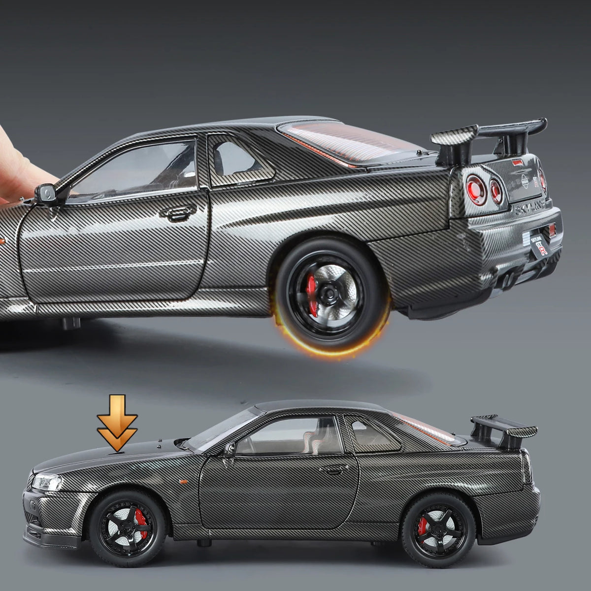 Carbon Gt R R34 1:24 Nissan GTR R34 Skyline Carbon Fiber – minigara.com