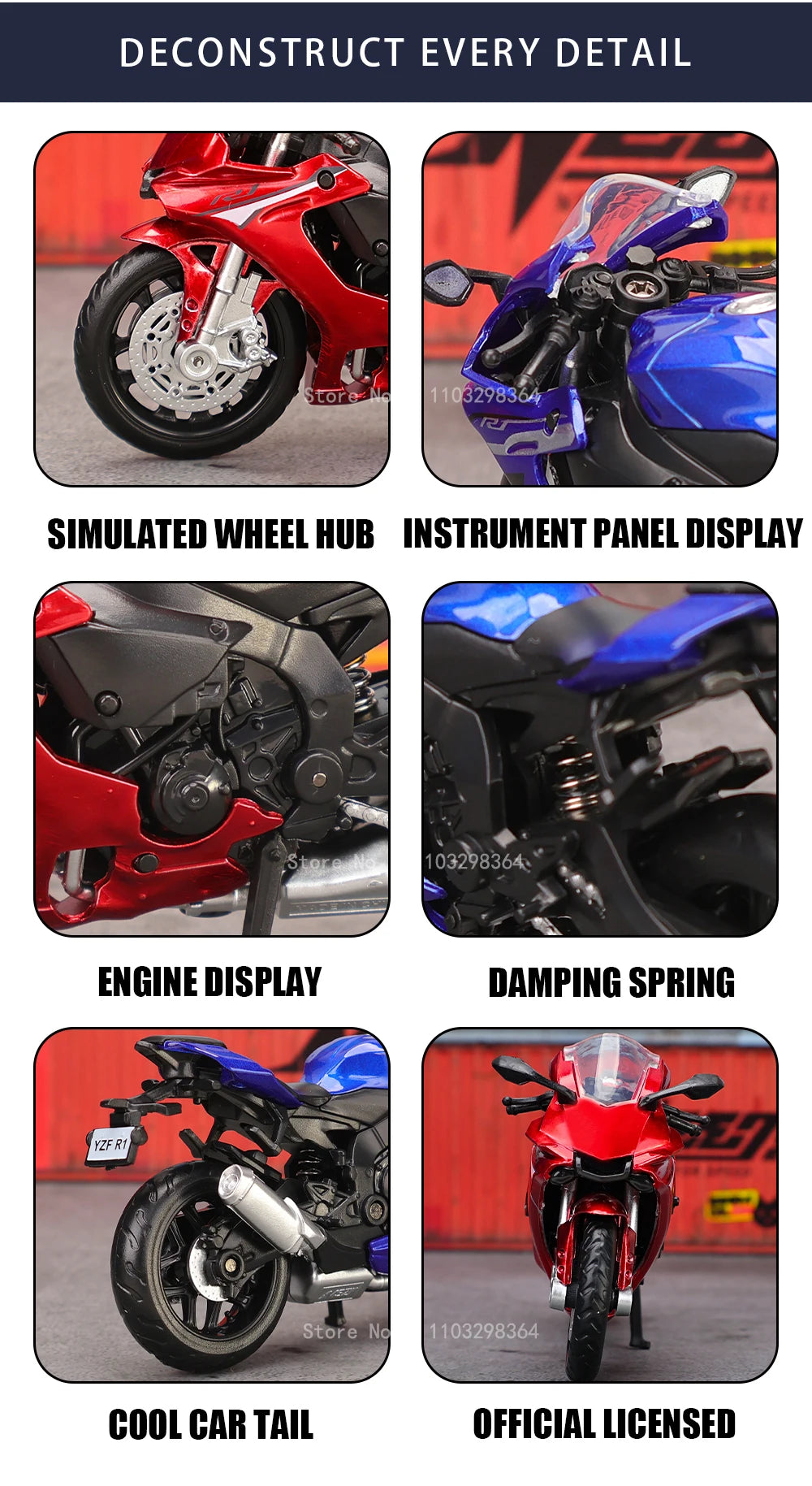 1:18 Suzuki GSX-R1000 YAMAHA YZF-R1