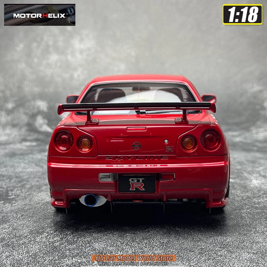 MOTORHELIX  1:18 scale new  Skyline R34 CUSTOMIZED VERSION car model static display festive gift collection