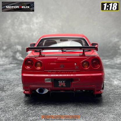 MOTORHELIX  1:18 scale new  Skyline R34 CUSTOMIZED VERSION car model static display festive gift collection