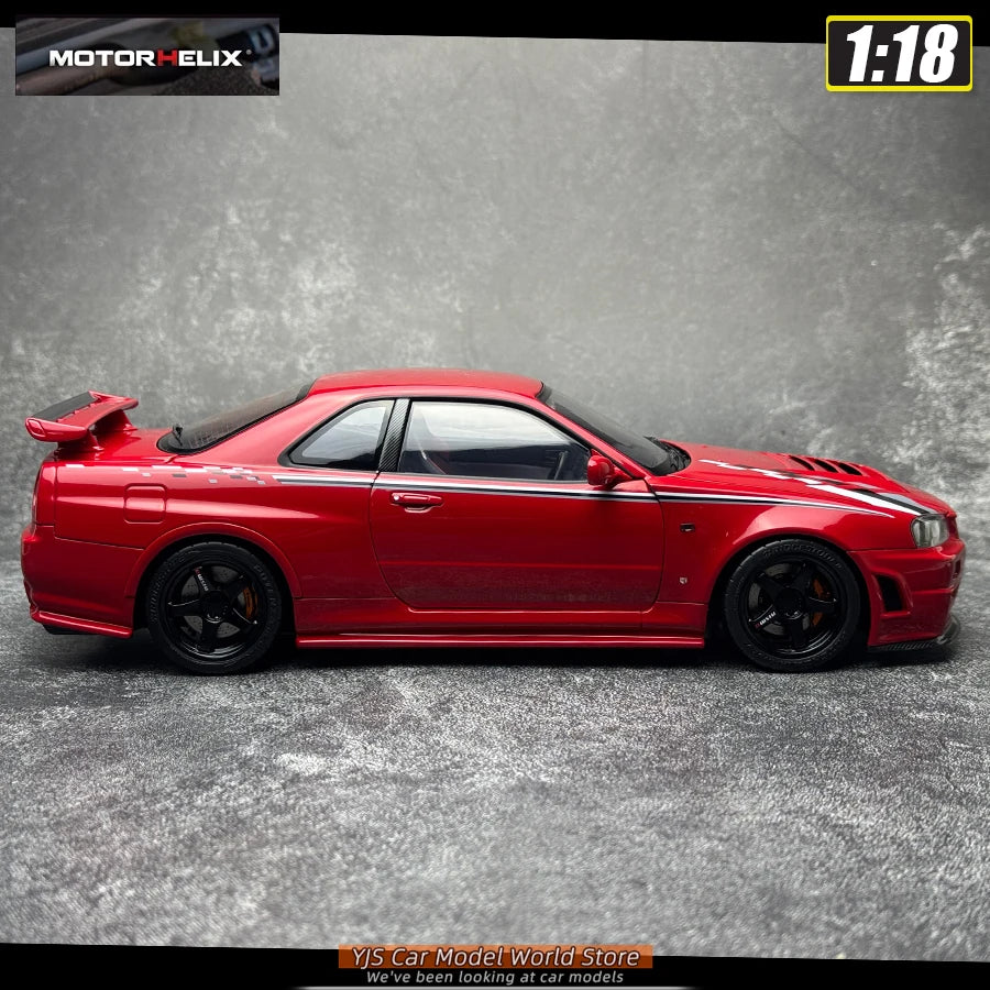 MOTORHELIX  1:18 scale new  Skyline R34 CUSTOMIZED VERSION car model static display festive gift collection