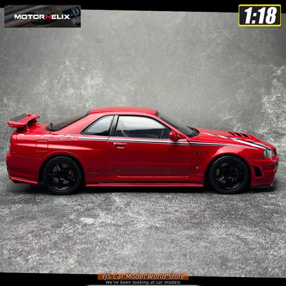 MOTORHELIX  1:18 scale new  Skyline R34 CUSTOMIZED VERSION car model static display festive gift collection