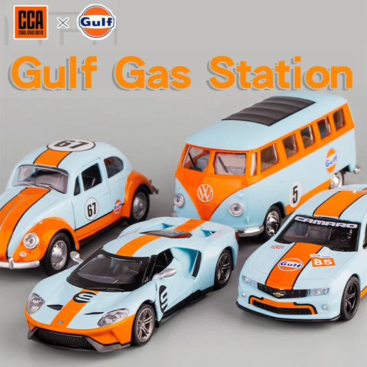 CCA Gulf Gas Station Fusca Bus Ford GT 2017 Camaro