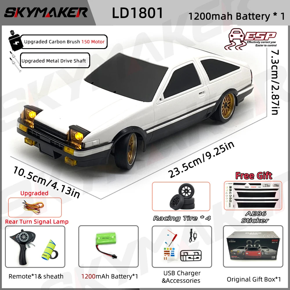 1:18 RC Drift Car AE86 Model LD1801 RX-7 FC LD1802
