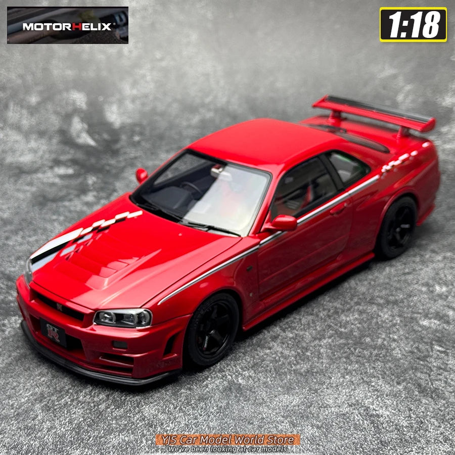 MOTORHELIX  1:18 scale new  Skyline R34 CUSTOMIZED VERSION car model static display festive gift collection
