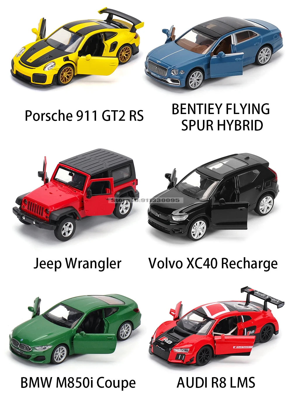 1:32 Porsche 911 GT3 RS Audi, BMW, Nissan