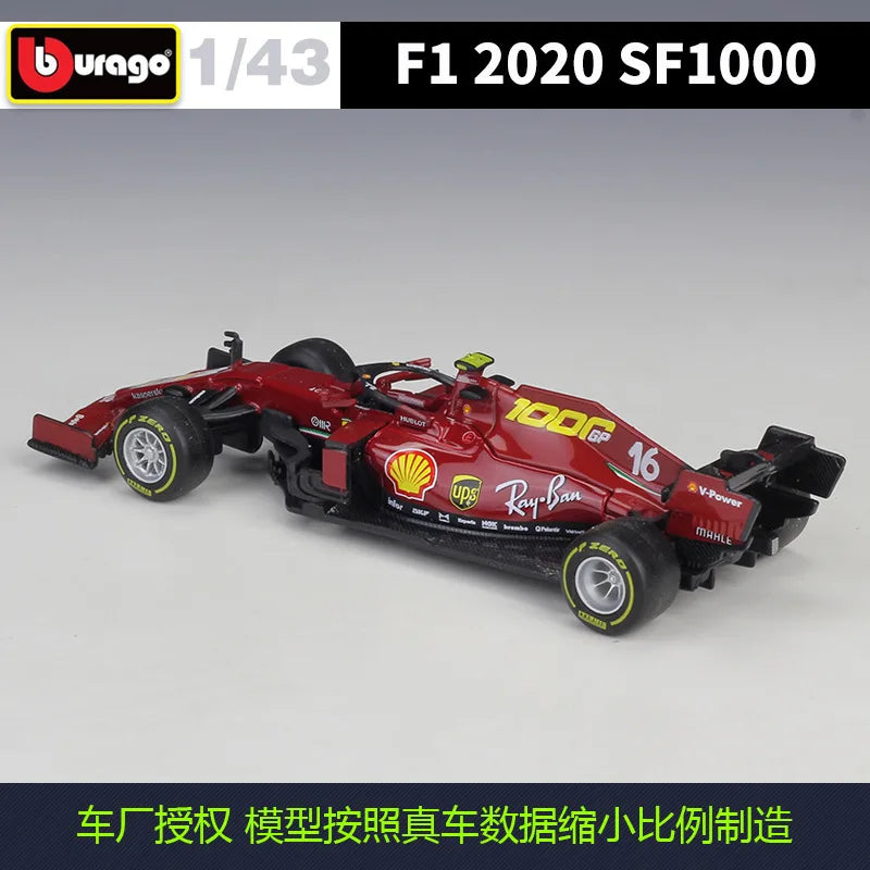 1:43 Ferrari F1 Car 2020 Season Sf1000 Race Car Team 1000th Anniversary