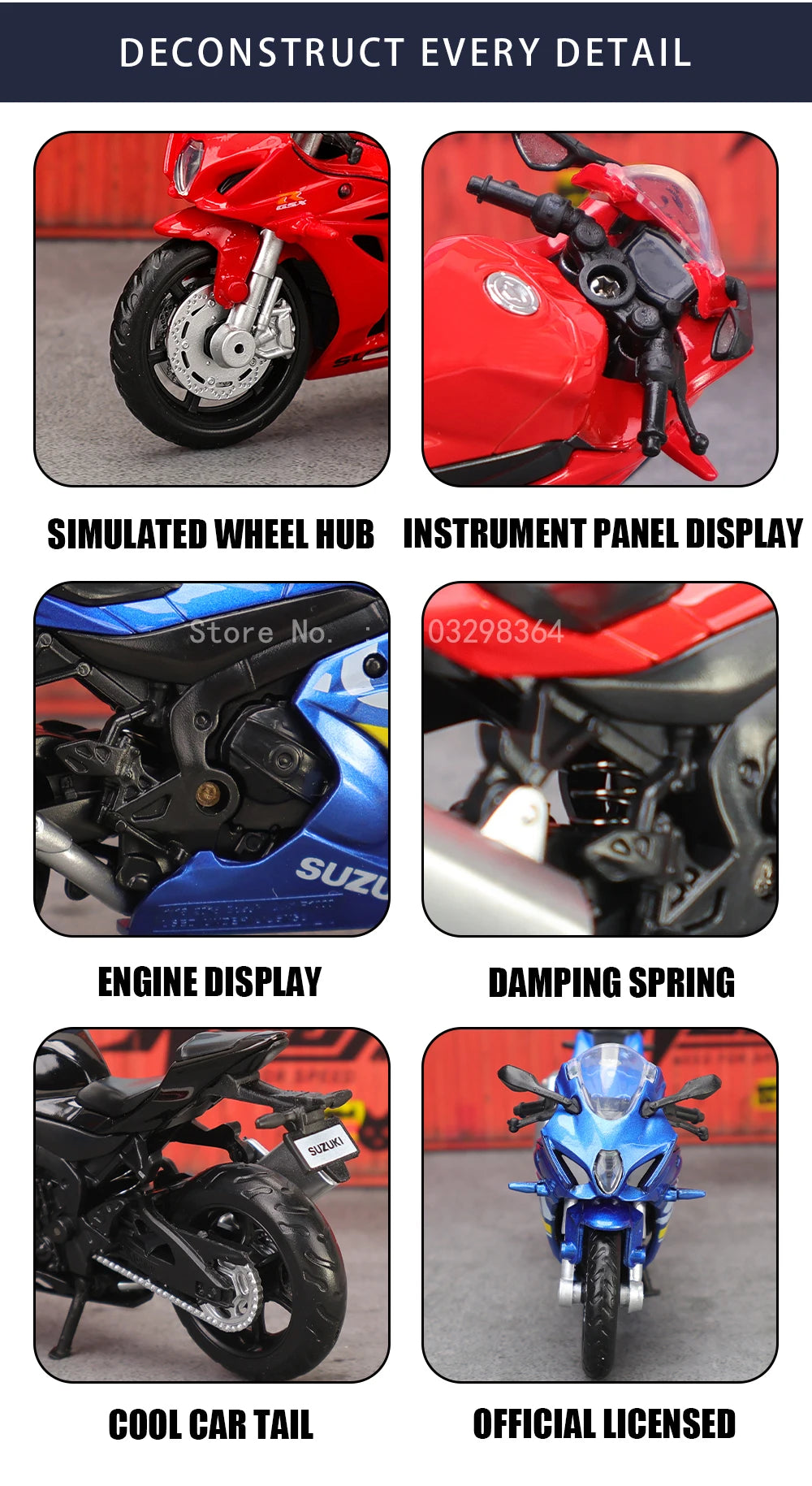 1:18 Suzuki GSX-R1000 YAMAHA YZF-R1