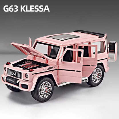 1:24 Mercedes-Benz AMG G63 Car Model Toy Metal Diecast Off-road Vehicle Models Ornaments Sound Light Pull Back Toys Collection