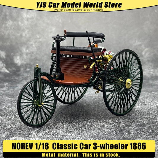 1:18 Classic Car 3-wheeler 1886 Automobile
