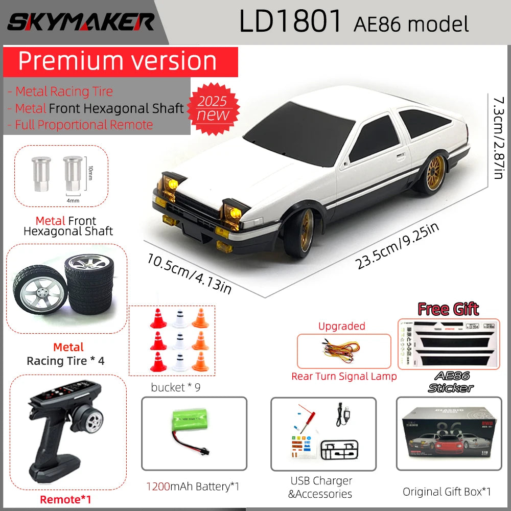 1:18 RC Drift Car AE86 Model LD1801 RX-7 FC LD1802