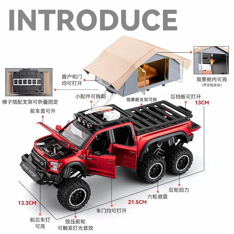 1:28 Ford F150 Raptor RV With Tent