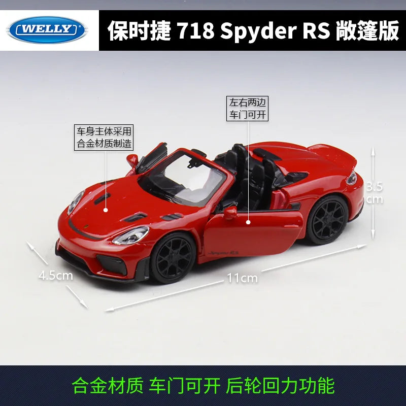 1:36 Porsche 718 Spyder Rs Convertible