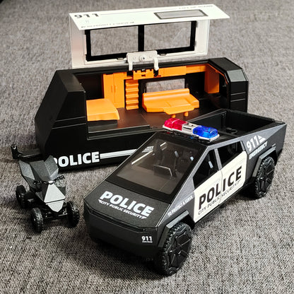 1:32 Police Tesla Cybertruck Trailer
