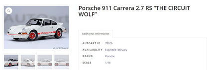 1:18 Porsche 911 Carrera 2.7 RS "THE CIRCUIT WOLF"