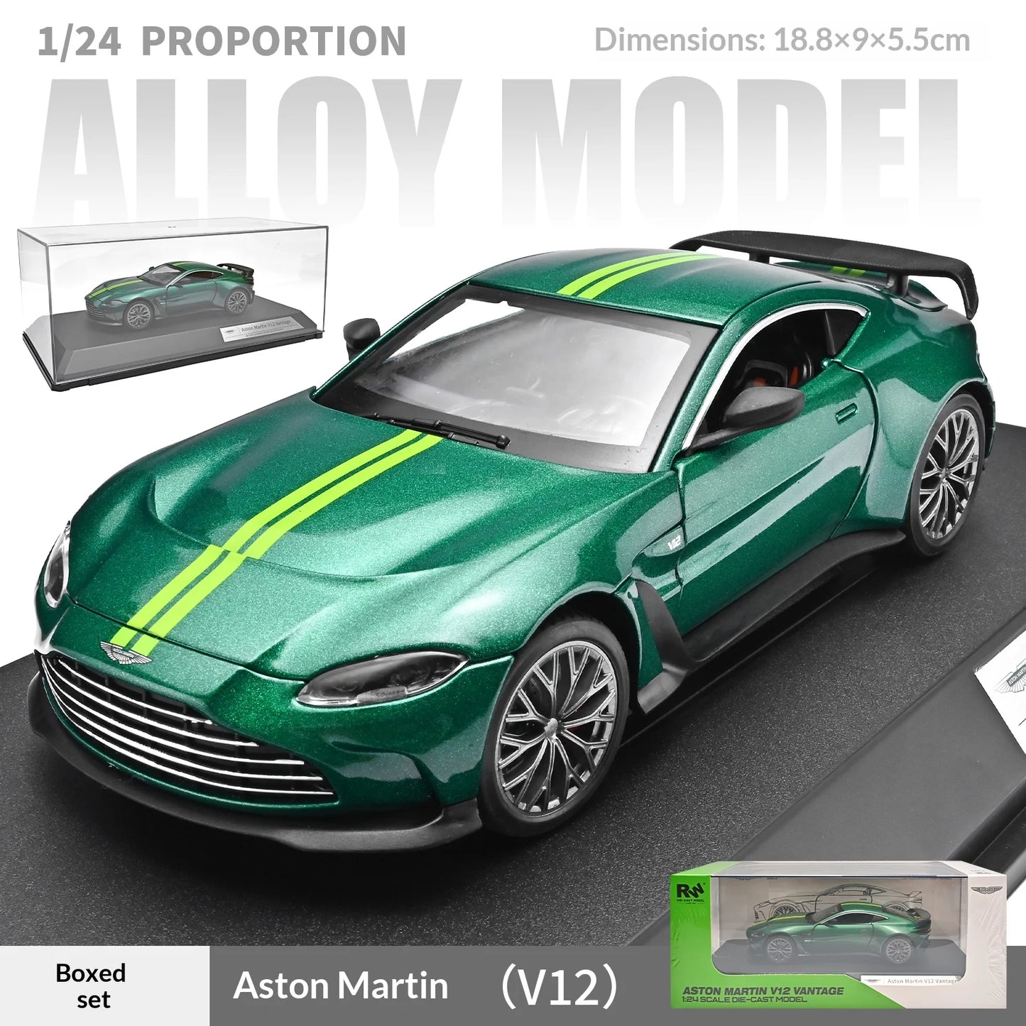 1:24 Aston Martin V12 Car Model with Display Base