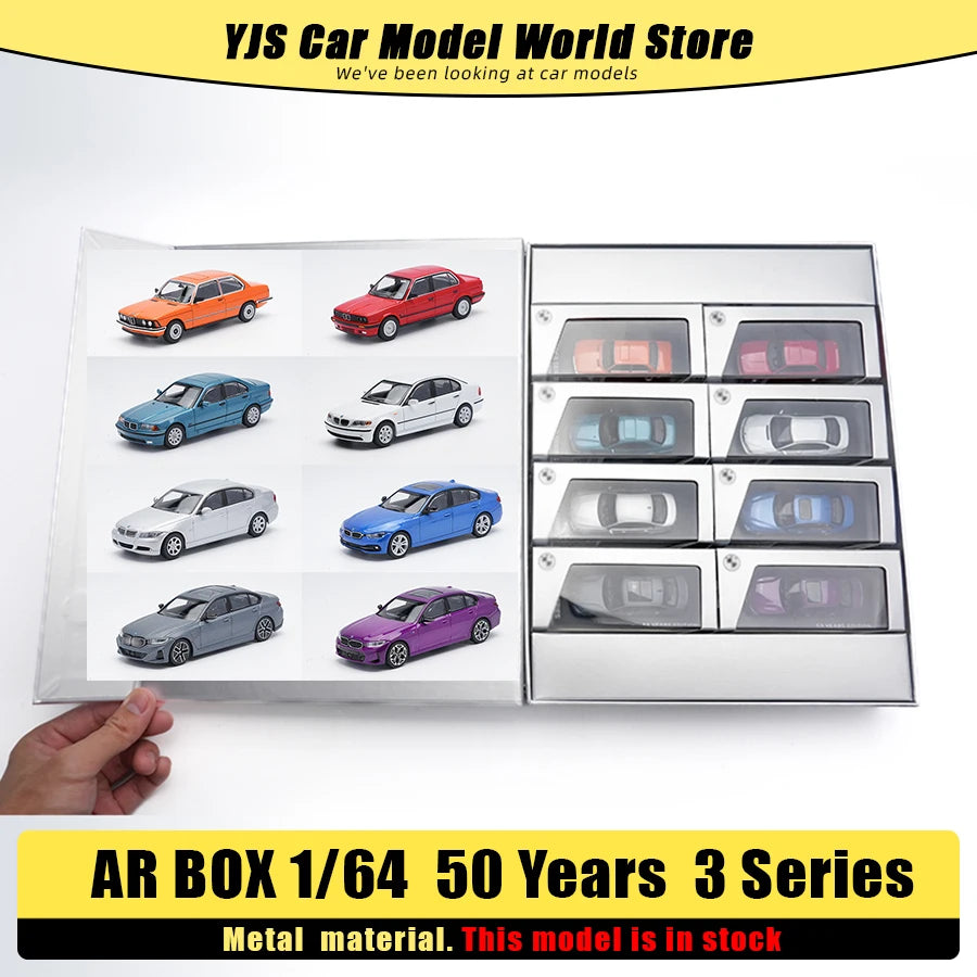 1:64 50 Years 7 GENERATIONS 3 Series 8 sets of car model static ornaments collection