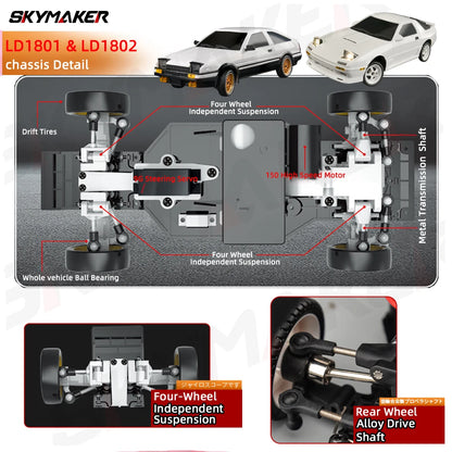 1:18 RC Drift Car AE86 Model LD1801 RX-7 FC LD1802