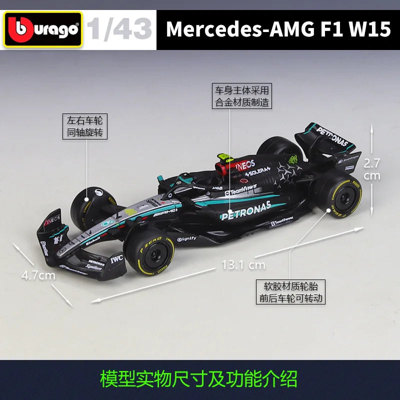 1:43 F1 Mercedes AMG Team 2024 #44 #63 Season W15