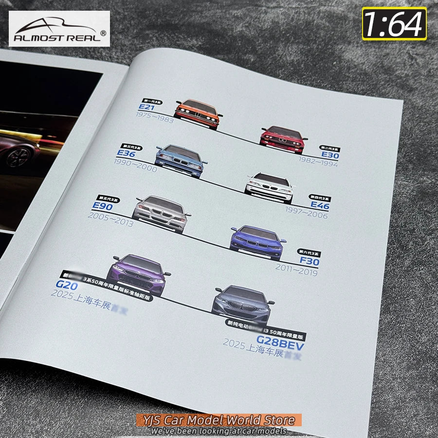 1:64 50 Years 7 GENERATIONS 3 Series 8 sets of car model static ornaments collection