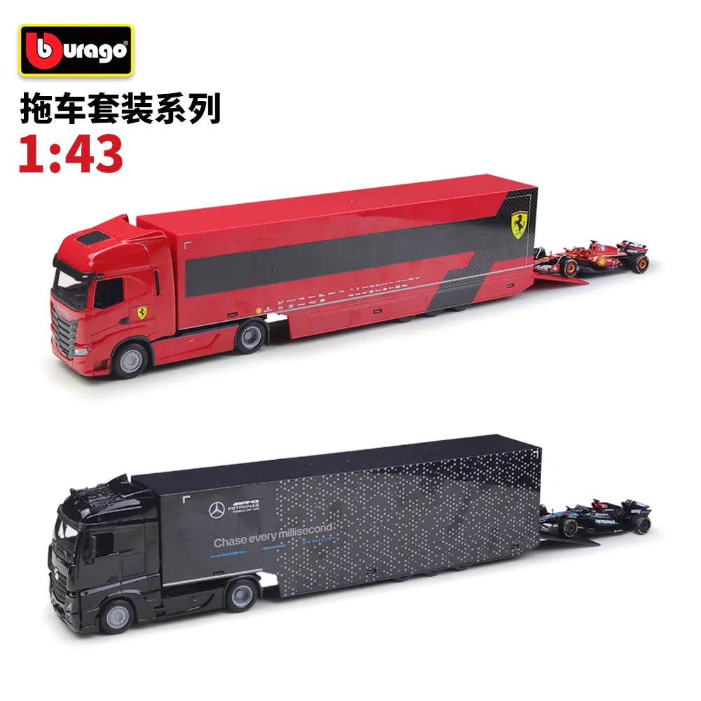 1:43 Iveco S Way 2024 Ferrari Sf-24 F1 Mercedes Semi 2024 F1 W15