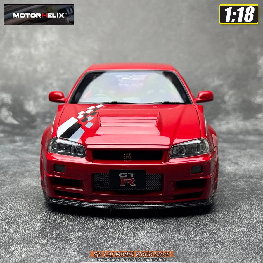 MOTORHELIX  1:18 scale new  Skyline R34 CUSTOMIZED VERSION car model static display festive gift collection